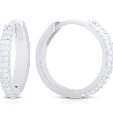 Kolczyki koła srebrne z cyrkoniami pr.925