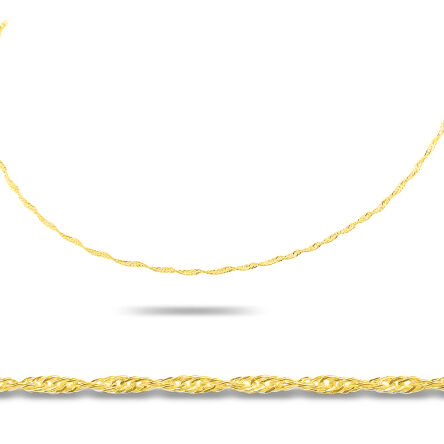 Łańcuszek złoty próby 585 o splocie singapore
