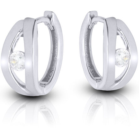 Kolczyki srebrne kółka z cyrkonią