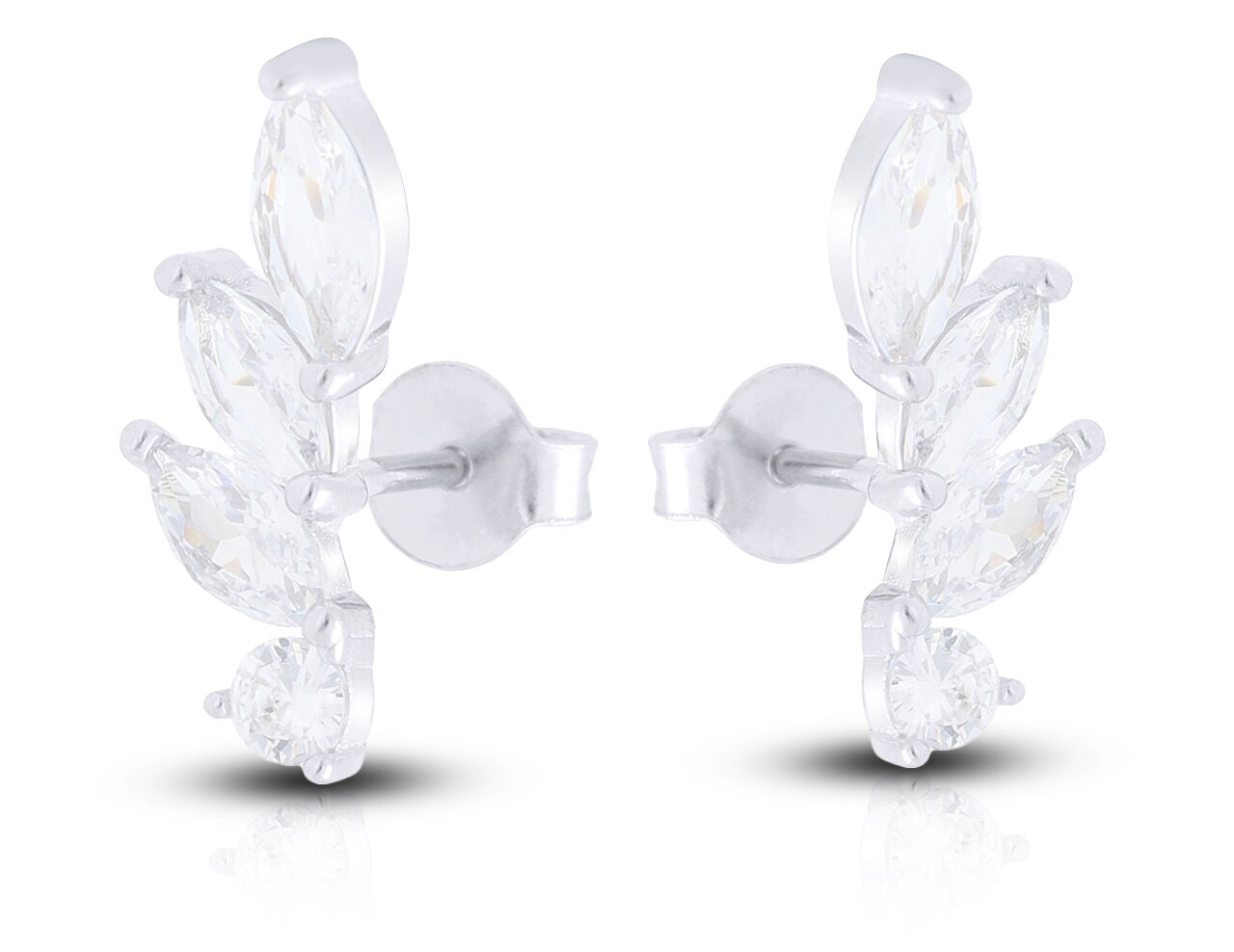 Kolczyki srebrne sztyfty ozdobione cyrkoniami