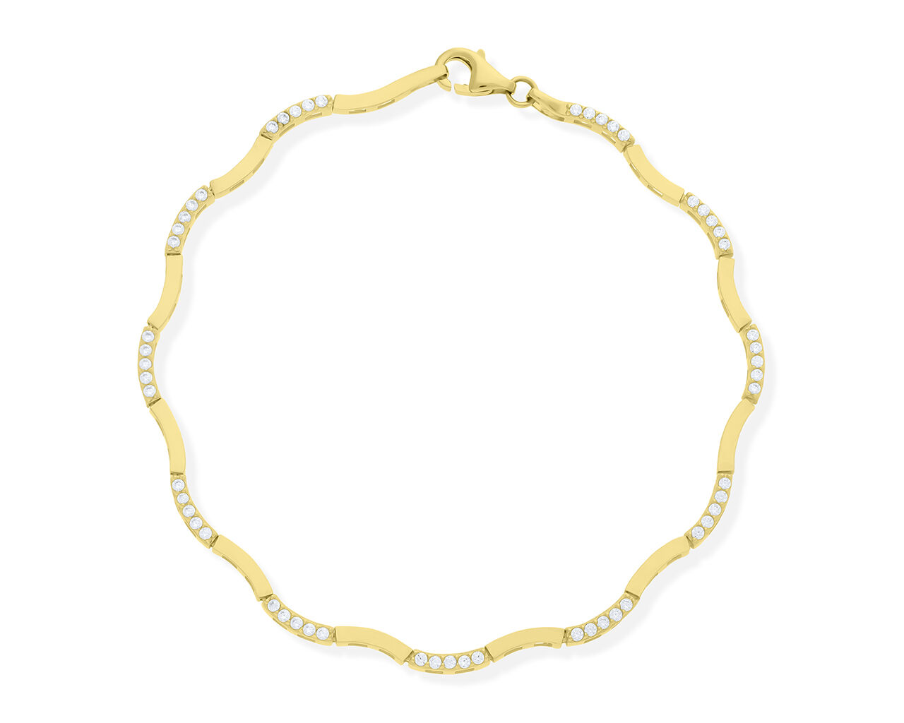 Bransoletka złota 585 z cyrkoniami