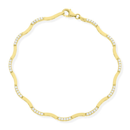 Bransoletka złota 585 z cyrkoniami