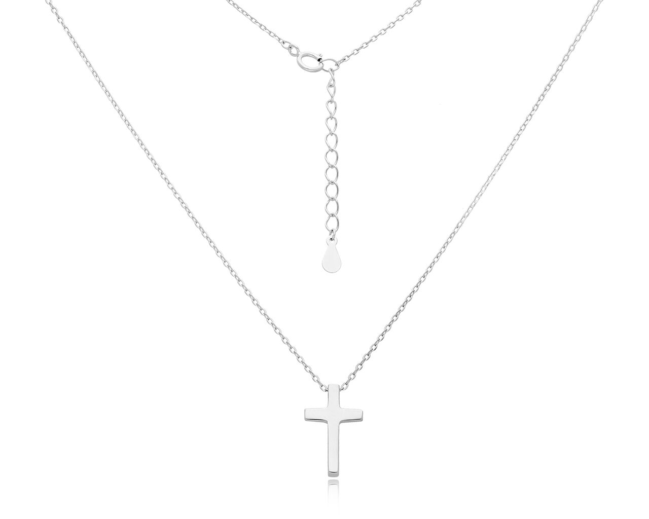 Naszyjnik srebrny z gładkim krzyżykiem