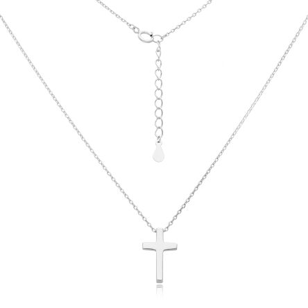 Naszyjnik srebrny z gładkim krzyżykiem