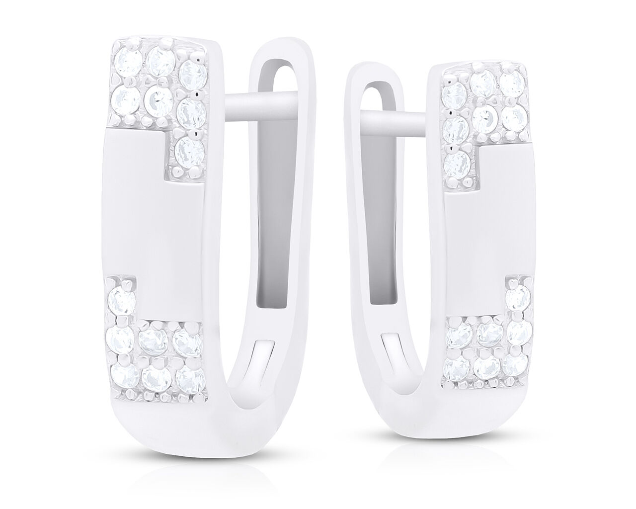 Kolczyki srebrne angielskie z cyrkoniami pr.925