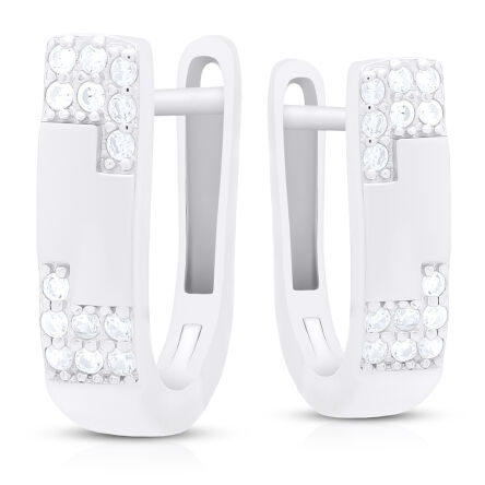 Kolczyki srebrne angielskie z cyrkoniami pr.925