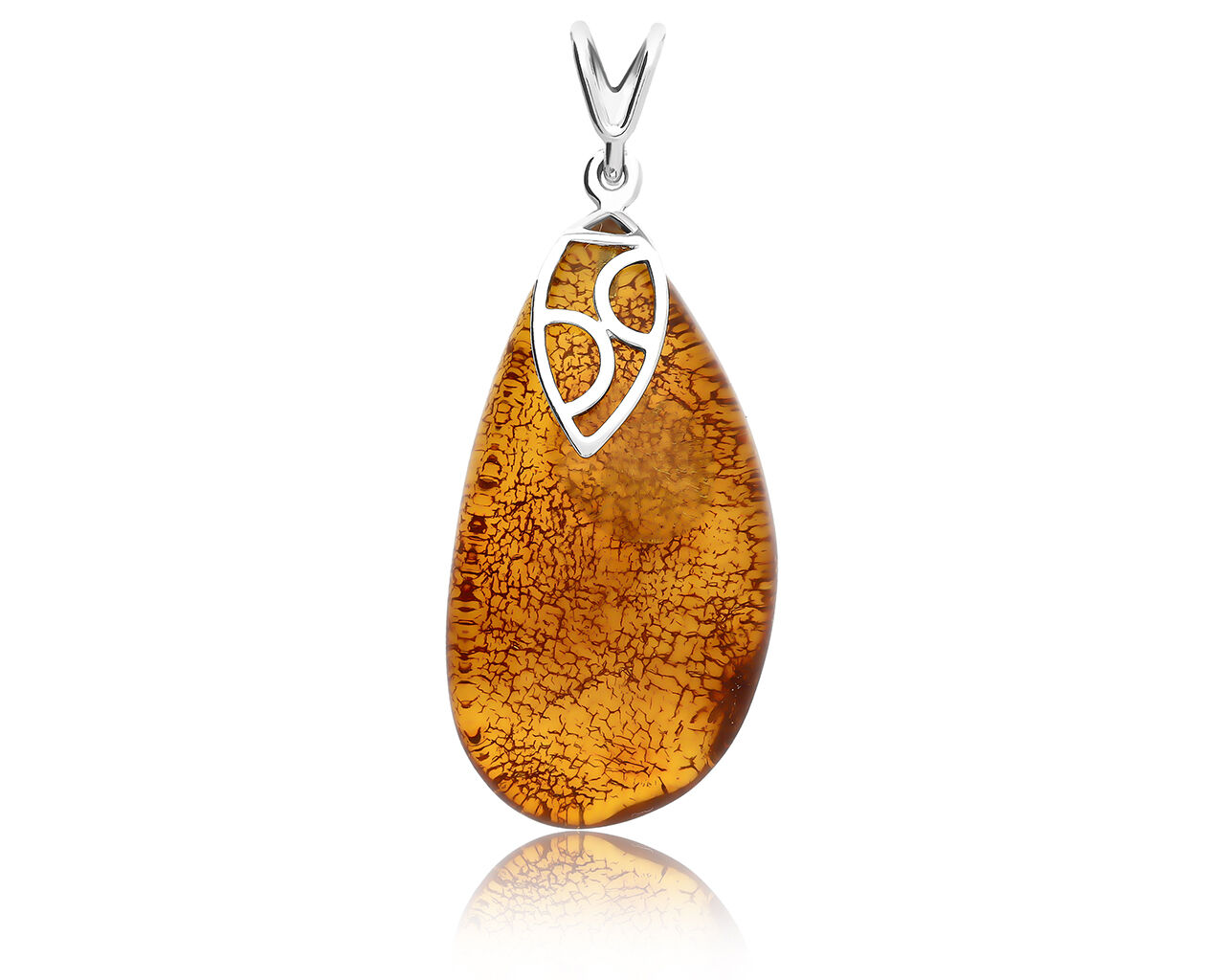 Zawieszka z bursztynem naturalnym srebro pr.925