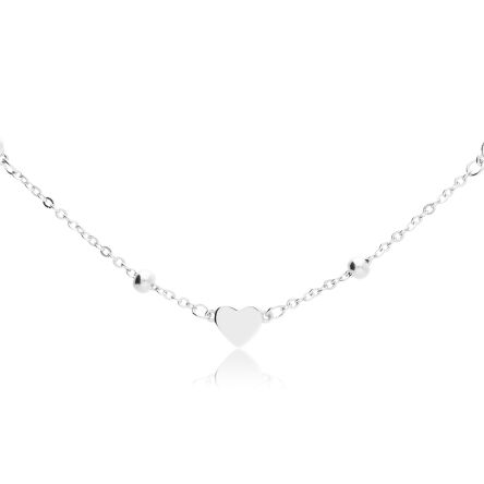 Naszyjnik srebrny z gładkimi sercami pr.925