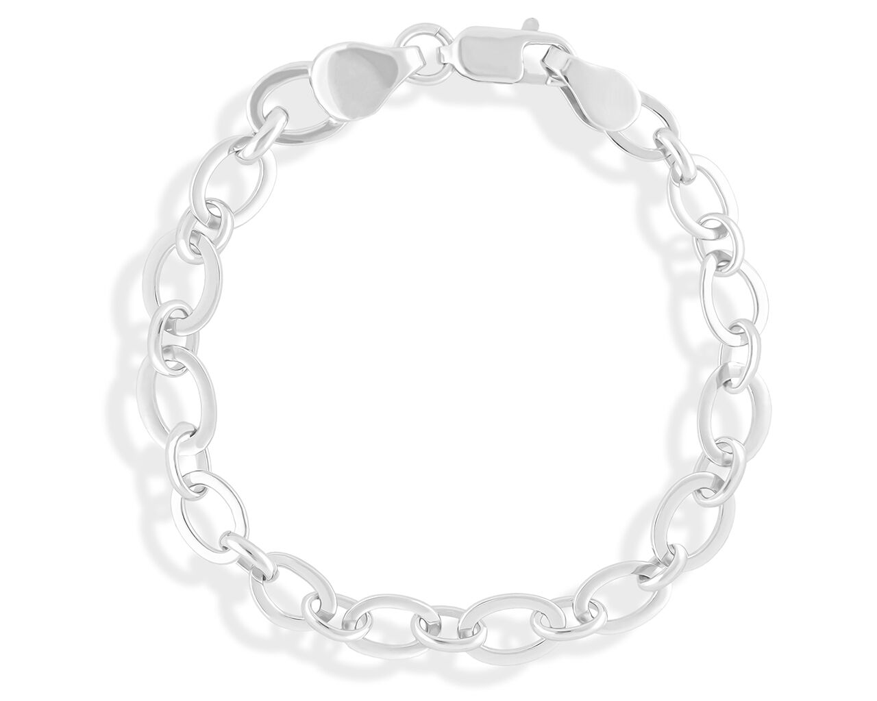 Bransoletka srebrna szeroka z gładkich elementów