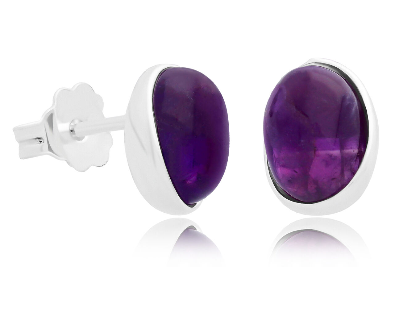 Kolczyki srebrne z naturalnym ametystem pr.925