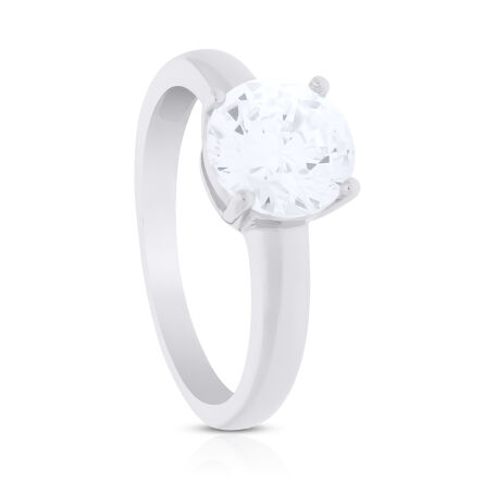 Pierścionek srebrny z dużą cyrkonią pr.925