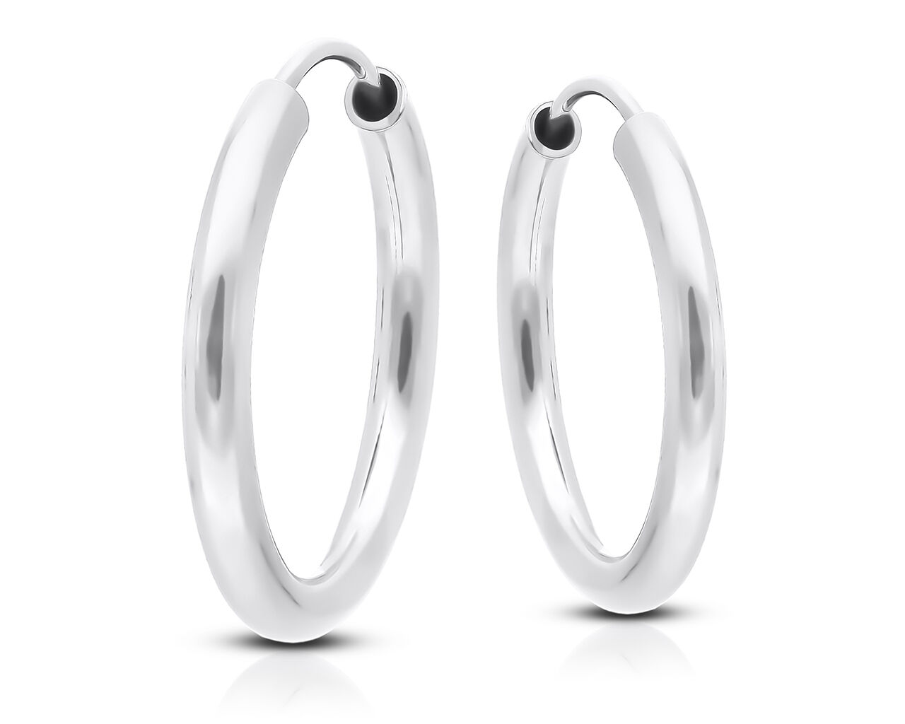 Kolczyki srebrne kółka gładkie pr.925