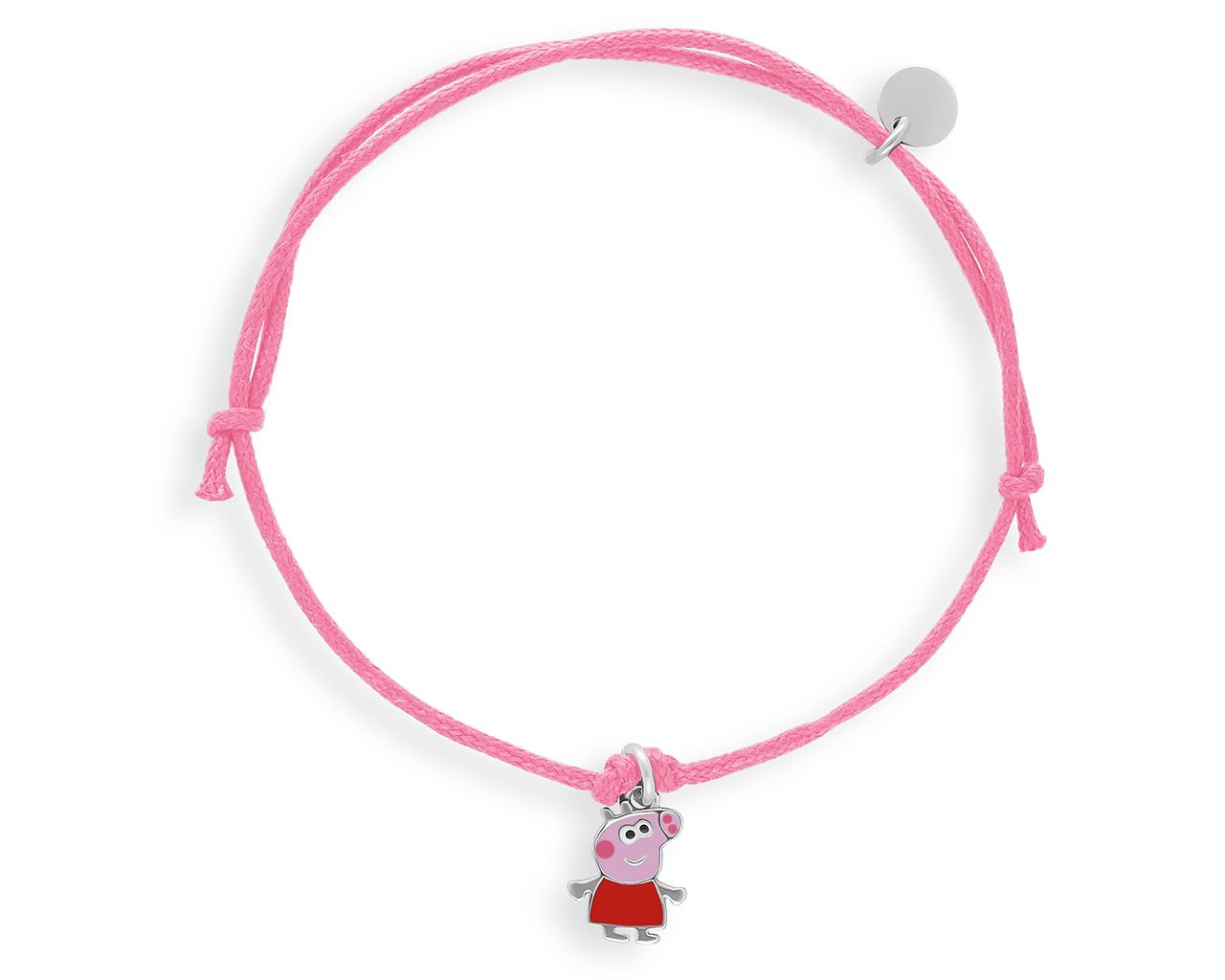 Bransoletka dla dziecka na różowym sznurku