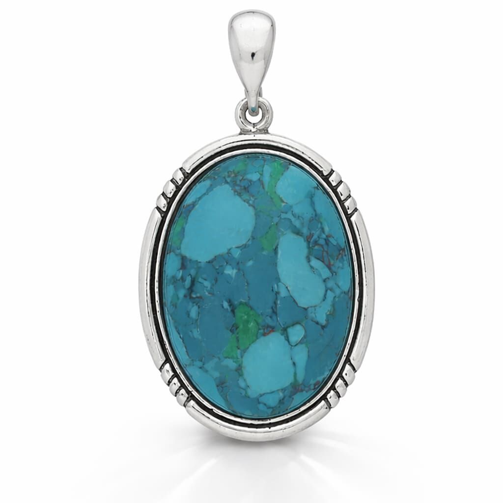 Zawieszka srebrna 925 z chryzokolą owal