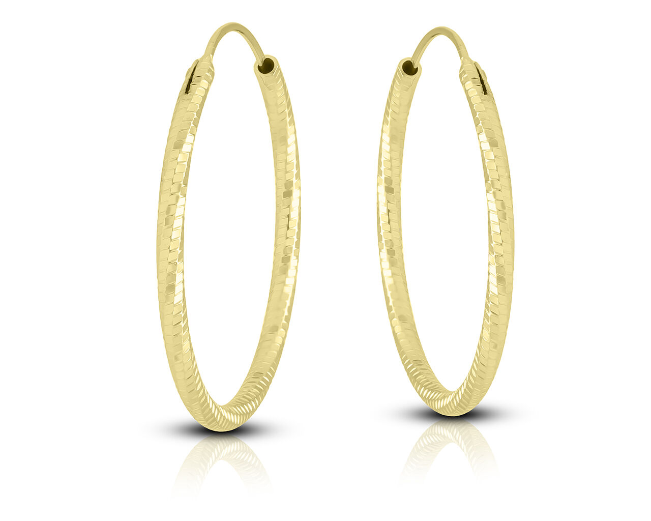 Kolczyki koła srebrne pozłacane błyszczące