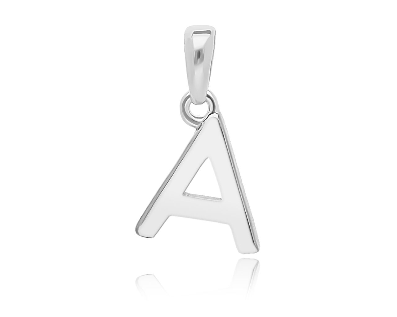 Srebrna literka A gładka zawieszka
