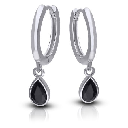 Kolczyki srebrne kółka z wiszącymi cyrkoniami