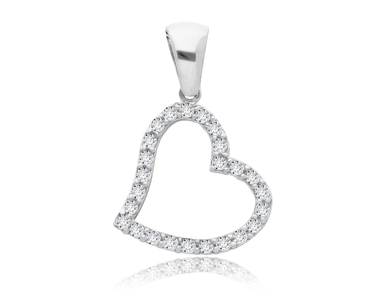 Zawieszka srebrna serduszko z cyrkoniami