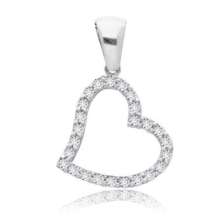 Zawieszka srebrna serduszko z cyrkoniami