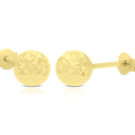 Złote kolczyki kulki na sztyfcie błyszczące pr.585