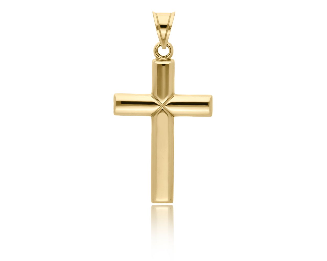 Krzyżyk złoty z delikatnym zdobieniem