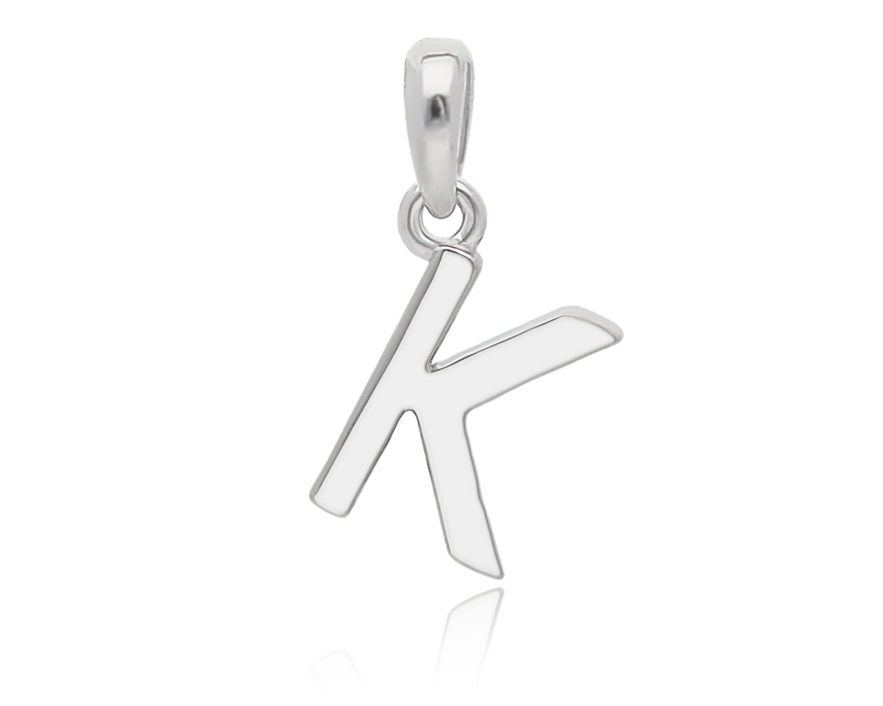 Srebrna literka K gładka zawieszka
