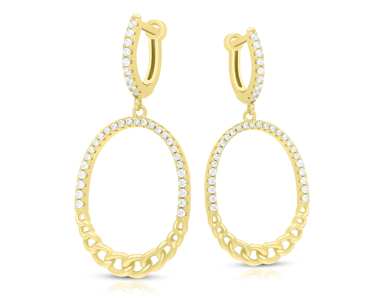 Kolczyki srebrne pozłacane wiszące angielskie