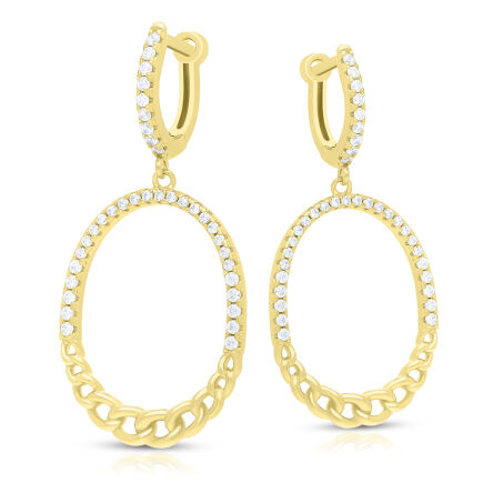 Kolczyki srebrne pozłacane wiszące angielskie