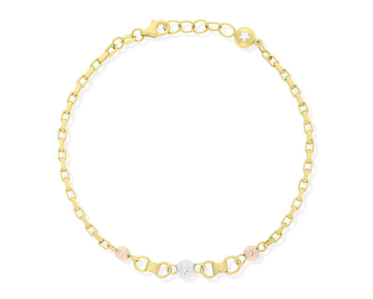 Bransoletka złota 585 błyszczące kulki