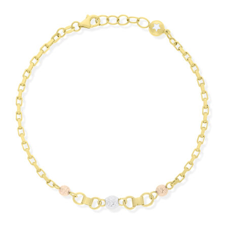 Bransoletka złota 585 błyszczące kulki