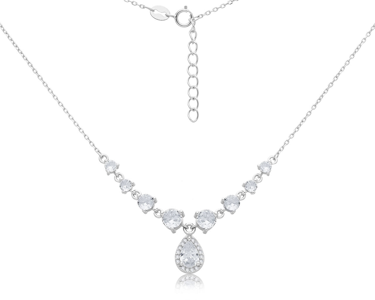 Naszyjnik srebrny z cyrkoniami