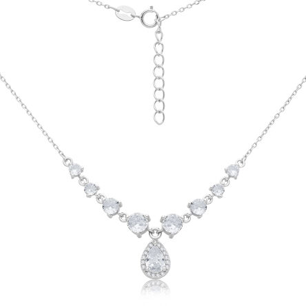 Naszyjnik srebrny z cyrkoniami
