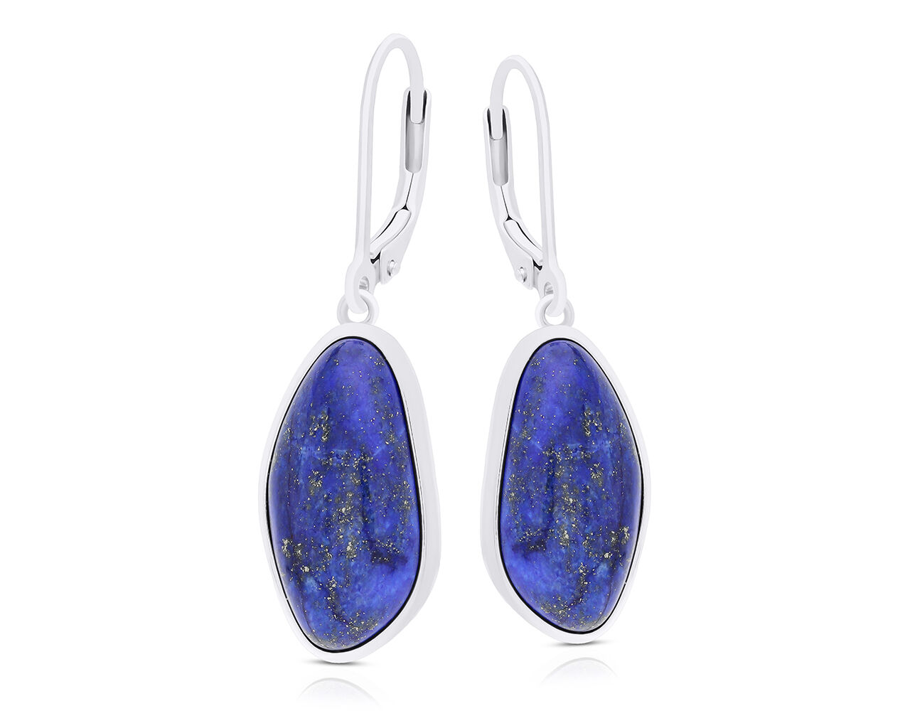 Kolczyki srebrne wiszące z Lapisem Lazuli