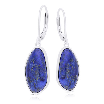 Kolczyki srebrne wiszące z Lapisem Lazuli