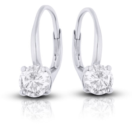 Kolczyki srebrne wiszące z okrągłą cyrkonią