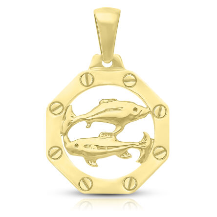 Zawieszka złota 585 znak zodiaku Ryby