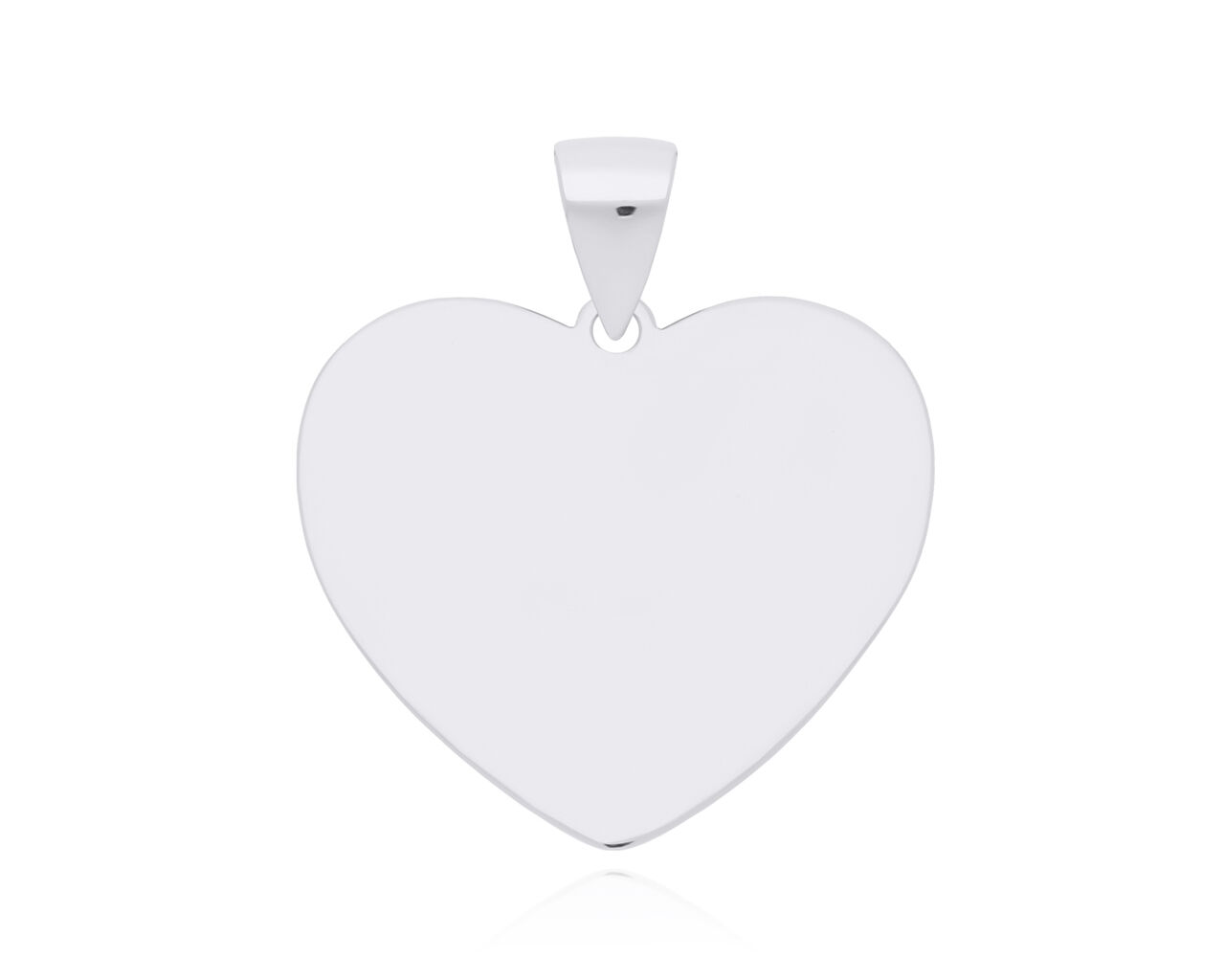 Zawieszka srebrna serce duże gładkie pod grawer