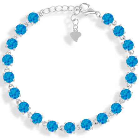 Srebrna bransoletka z niebieskimi opalami