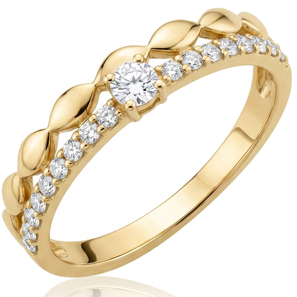 Złoty pierścionek 585 minimalistyczny damski