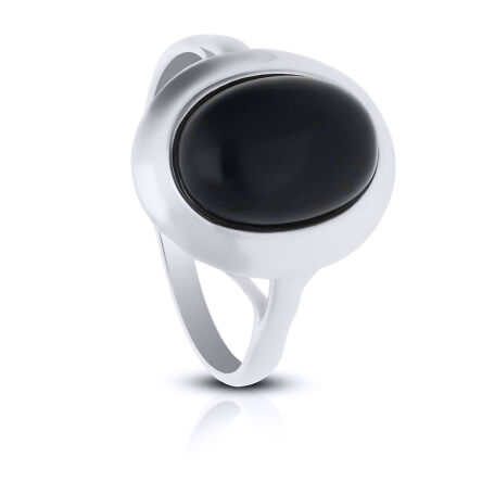 Pierścionek srebrny z czarnym onyxem pr.925