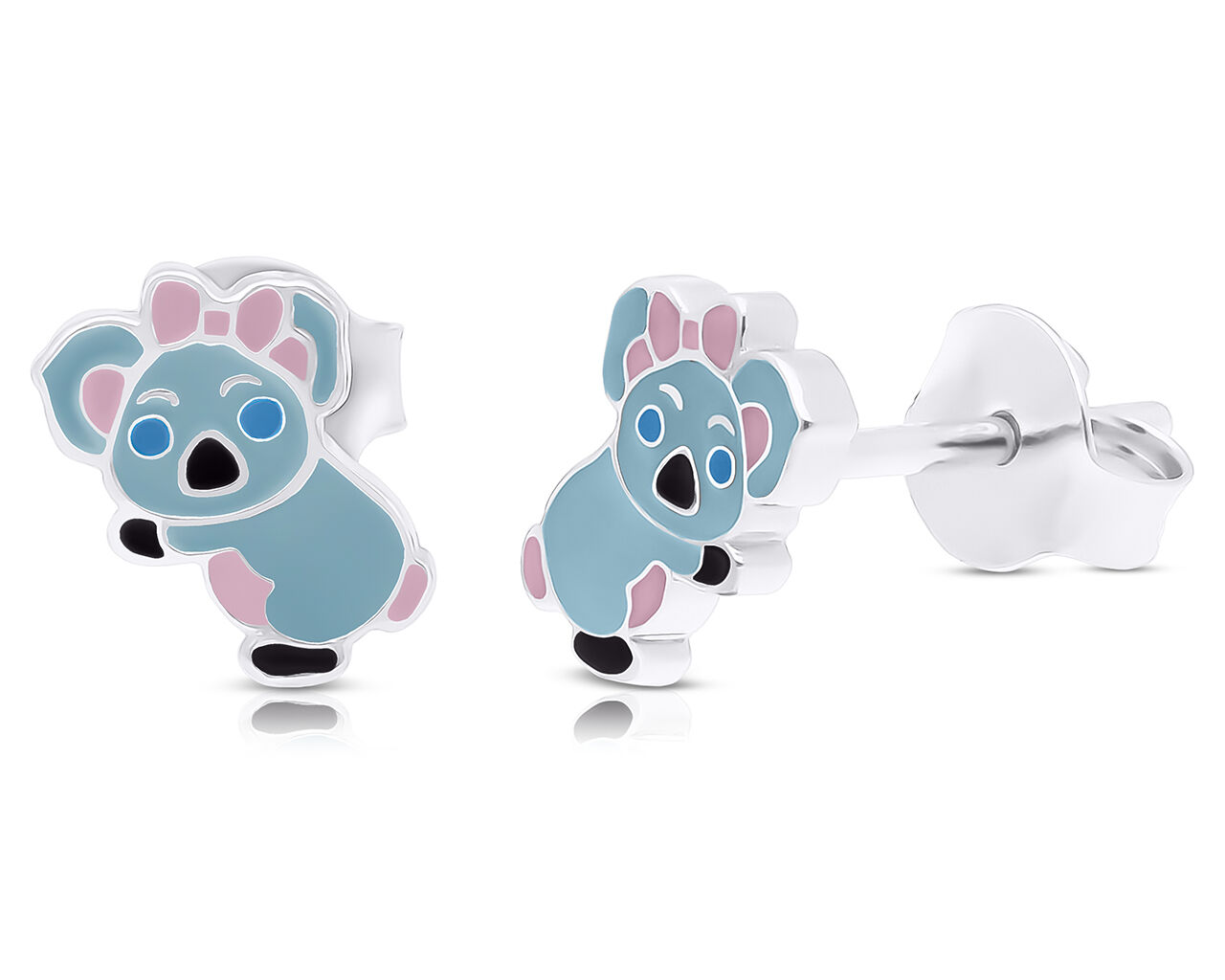 Kolczyki srebrne dla dziecka Koala sztyfty