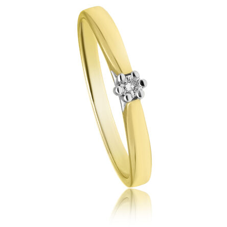 Pierścionek złoty 585 z brylantem 0,04 ct