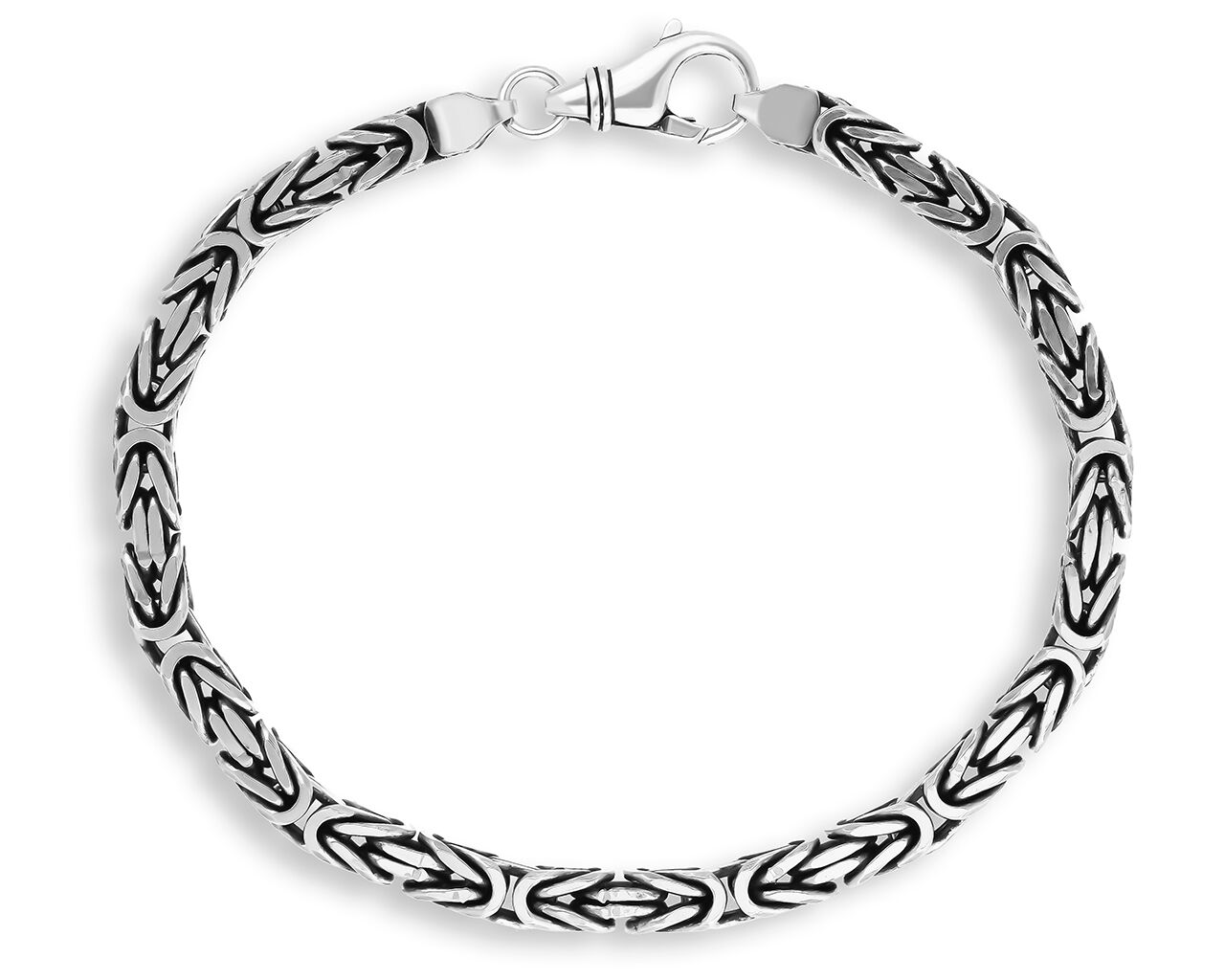 Srebrna bransoletka męska królewski splot