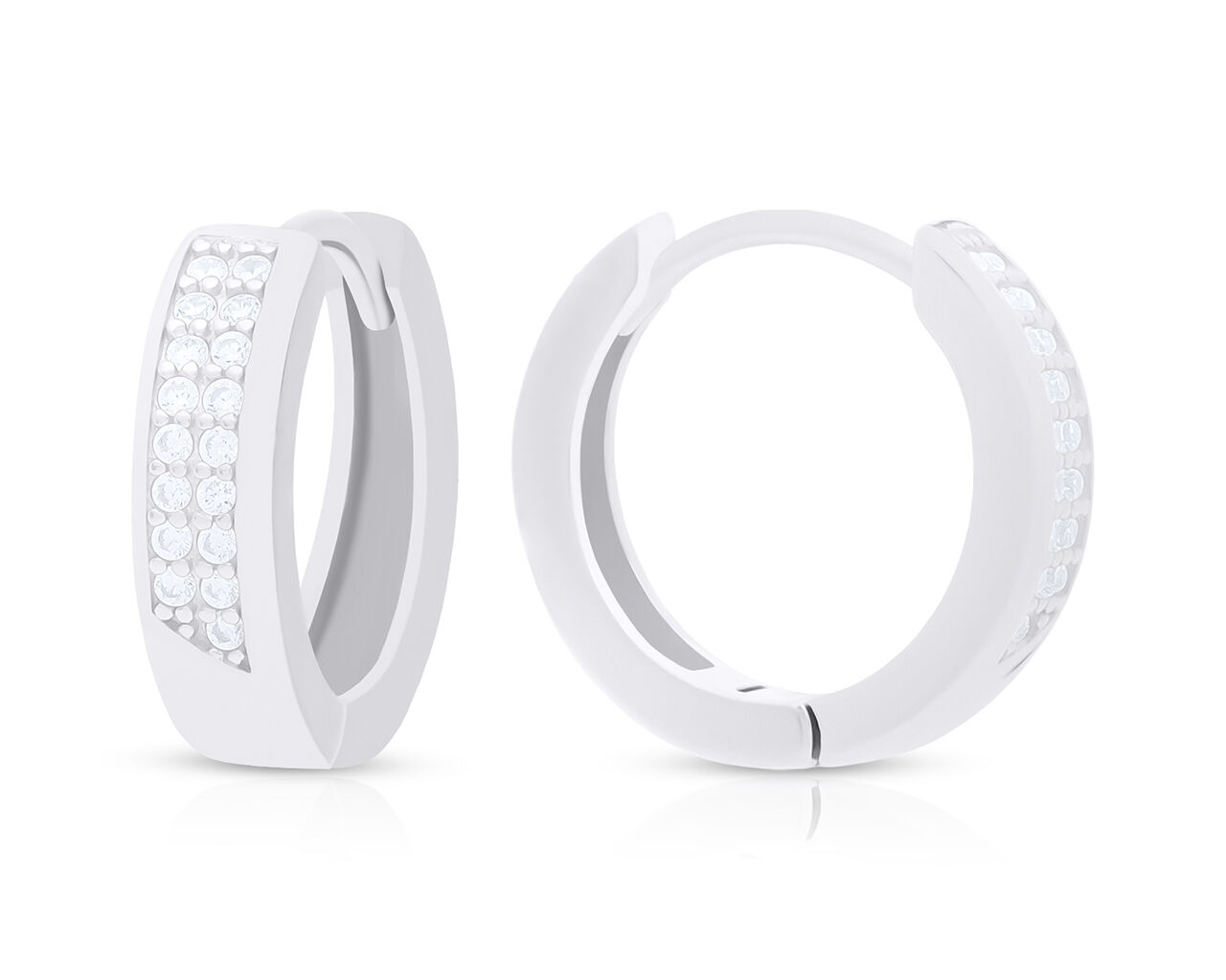 Kolczyki srebrne koła z cyrkoniami pr.925