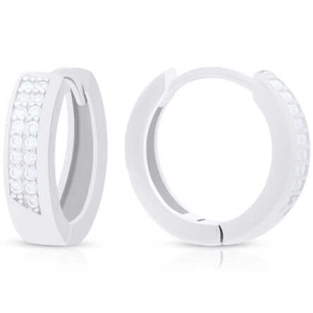 Kolczyki srebrne koła z cyrkoniami pr.925