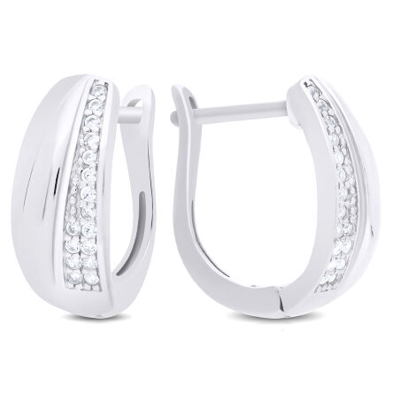 Kolczyki srebrne angielskie szerokie z cyrkoniami