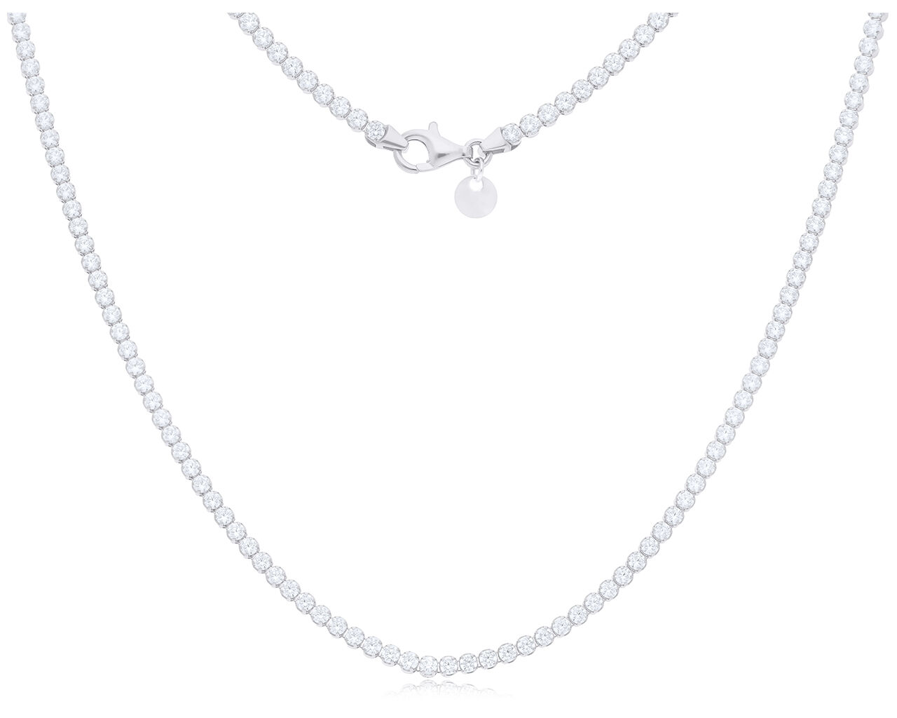 Kolia srebrna naszyjnik wysadzany cyrkoniami