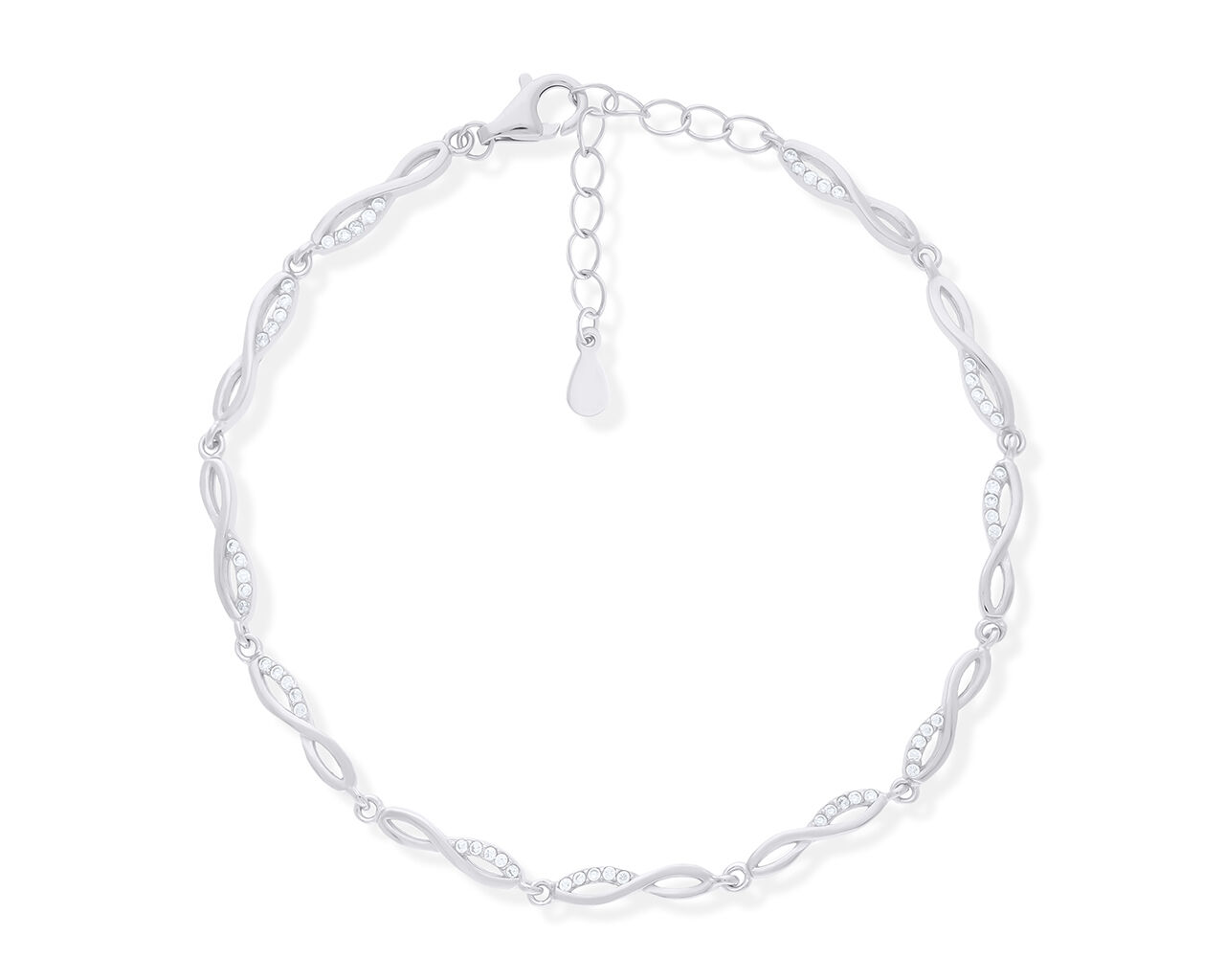 Bransoletka srebrna ozdobiona cyrkoniami pr.925