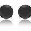 Kolczyki srebrne z czarną cyrkonią sztyfty pr.925 - 2