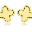 Złote kolczyki koniczyny gładkie sztyfty pr.585 - 2